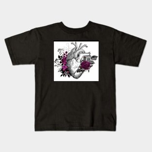 Gothic Heart and Roses Kids T-Shirt